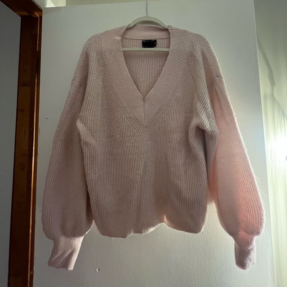 Pink V-Neck Women's Sweater: Asos